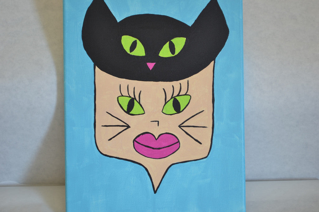 Kooky Juice Kitty Acrylic Painting